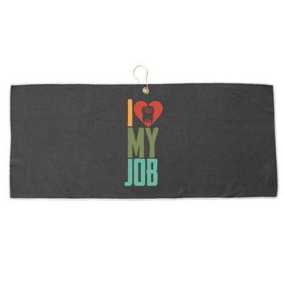 I Love My Job Dental Assistant Dentist Hygienist Funny Gift Large Microfiber Waffle Golf Towel