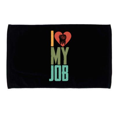 I Love My Job Dental Assistant Dentist Hygienist Funny Gift Microfiber Hand Towel