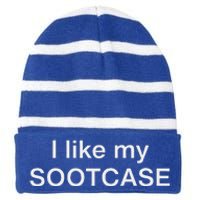 I Like My Sootcase Striped Beanie with Solid Band