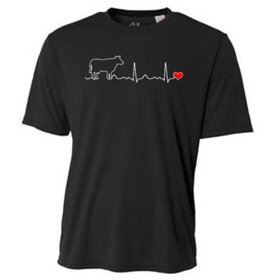 I Love My Cow Valve Ekg Heartbeat Heart Patient Cooling Performance Crew T-Shirt