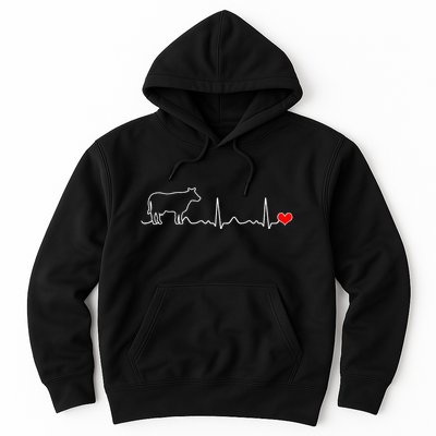 I Love My Cow Valve Ekg Heartbeat Heart Patient Hoodie