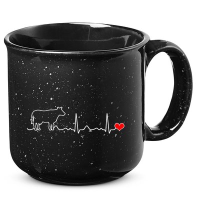 I Love My Cow Valve Ekg Heartbeat Heart Patient 15oz Campfire Ceramic Mug