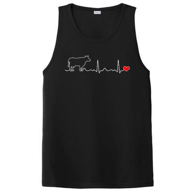 I Love My Cow Valve Ekg Heartbeat Heart Patient PosiCharge Competitor Tank