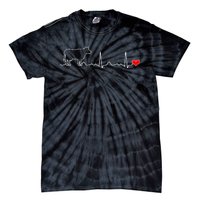 I Love My Cow Valve Ekg Heartbeat Heart Patient Tie-Dye T-Shirt