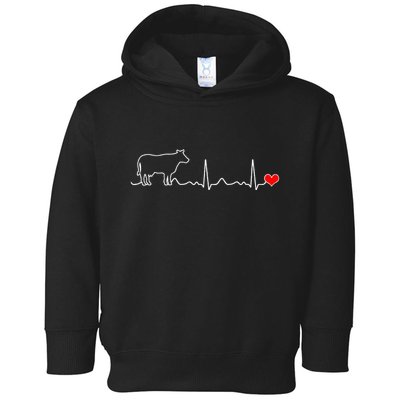 I Love My Cow Valve Ekg Heartbeat Heart Patient Toddler Hoodie