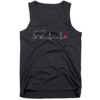 I Love My Cow Valve Ekg Heartbeat Heart Patient Tank Top