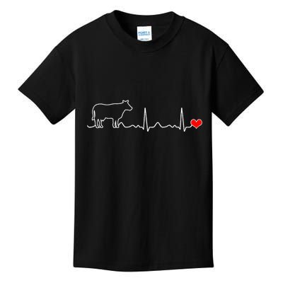 I Love My Cow Valve Ekg Heartbeat Heart Patient Kids T-Shirt