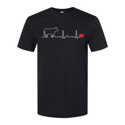 I Love My Cow Valve Ekg Heartbeat Heart Patient Softstyle CVC T-Shirt