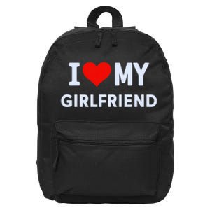 I Love My Hot Girlfriend I Heart My Hot Girlfriend Gf Couple 16 in Basic Backpack