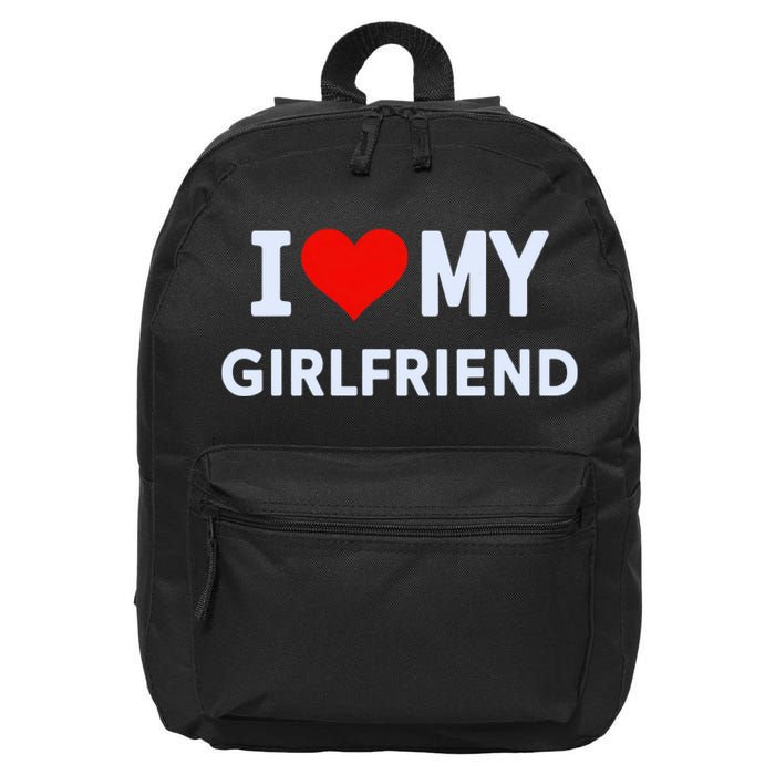 I Love My Hot Girlfriend I Heart My Hot Girlfriend Gf Couple 16 in Basic Backpack