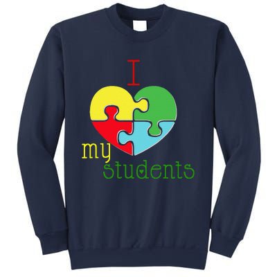 I Love My Students Autism Awareness Puzzle Teacher Gift Sweatshirt