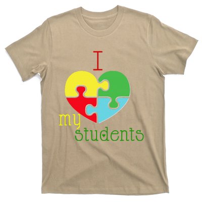 I Love My Students Autism Awareness Puzzle Teacher Gift T-Shirt