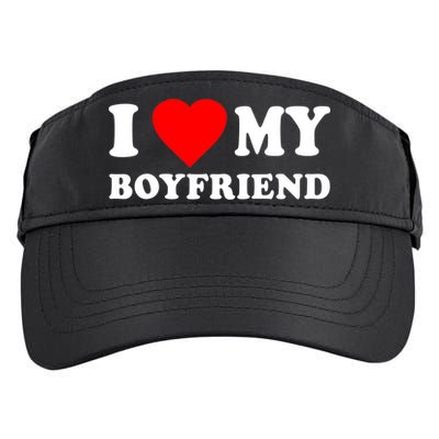 I Love My Boyfriend Design Adult Drive Performance Visor