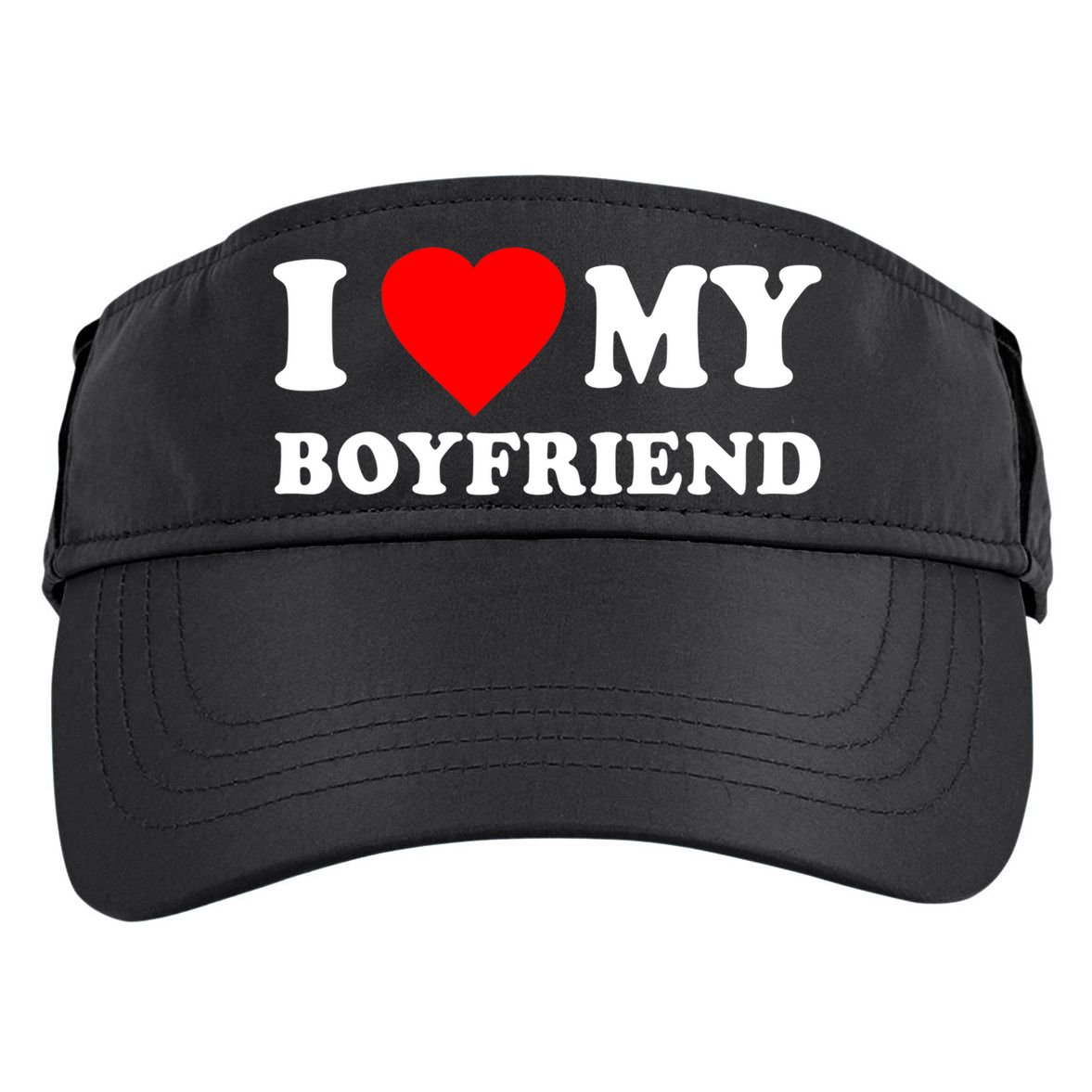I Love My Boyfriend Design Adult Drive Performance Visor
