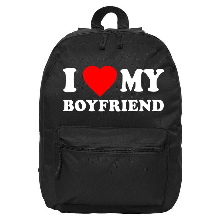 I Love My Boyfriend Design 16 in Basic Backpack
