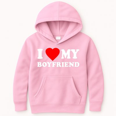 I Love My Boyfriend Design Kids Hoodie
