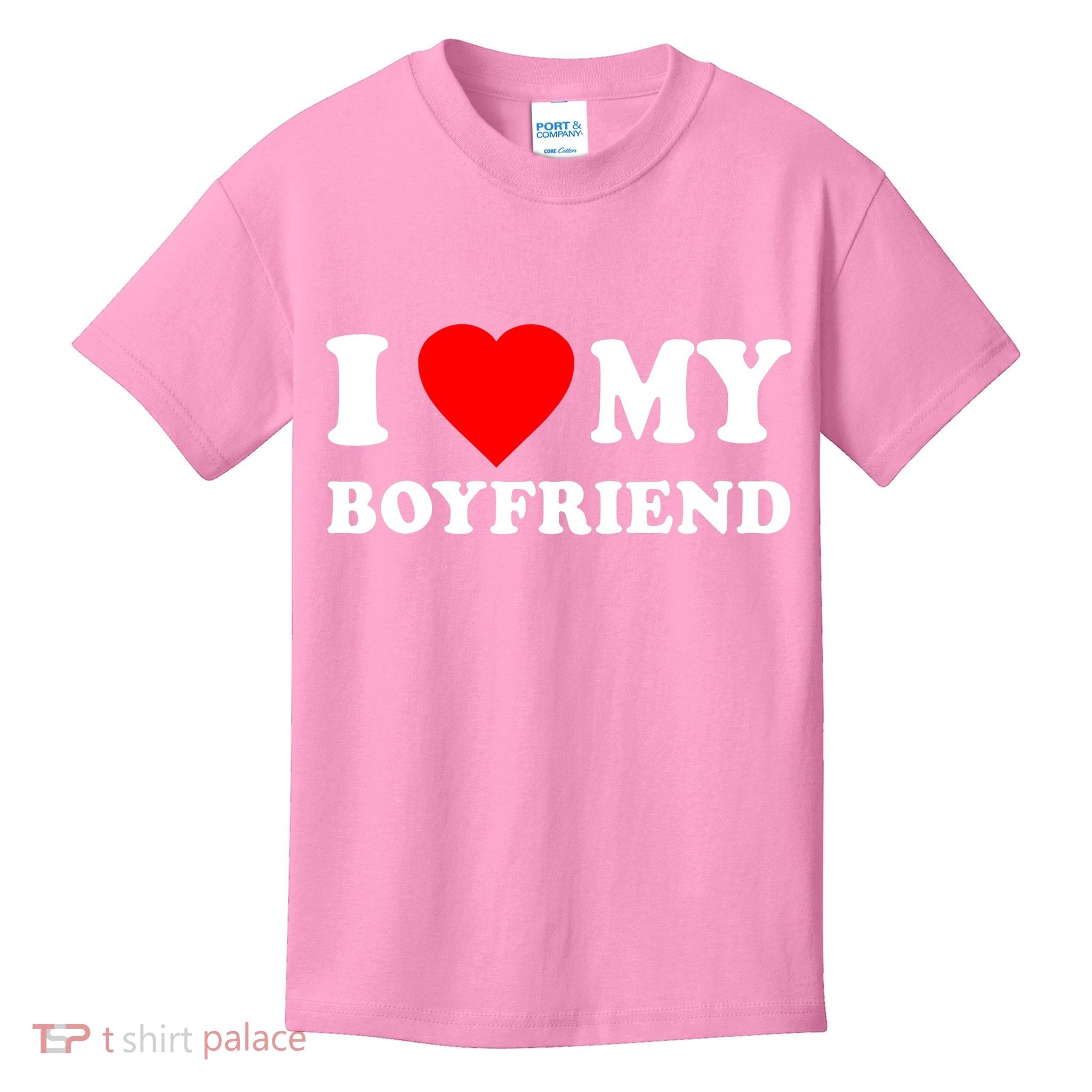 I Love My Boyfriend Design Kids T-Shirt