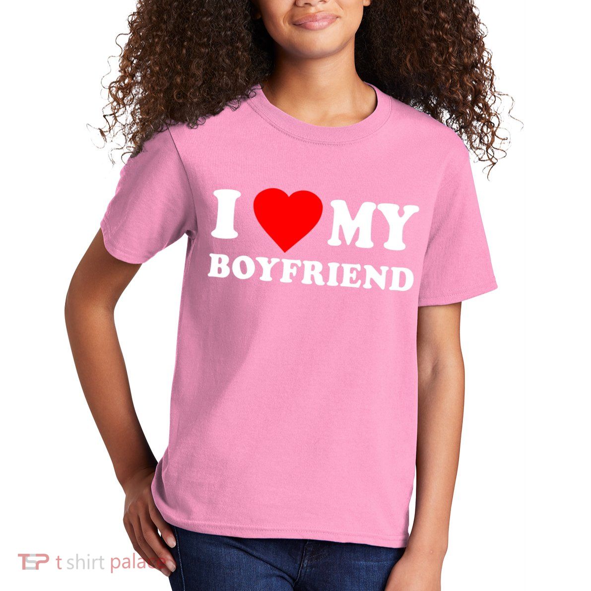 I Love My Boyfriend Design Kids T-Shirt