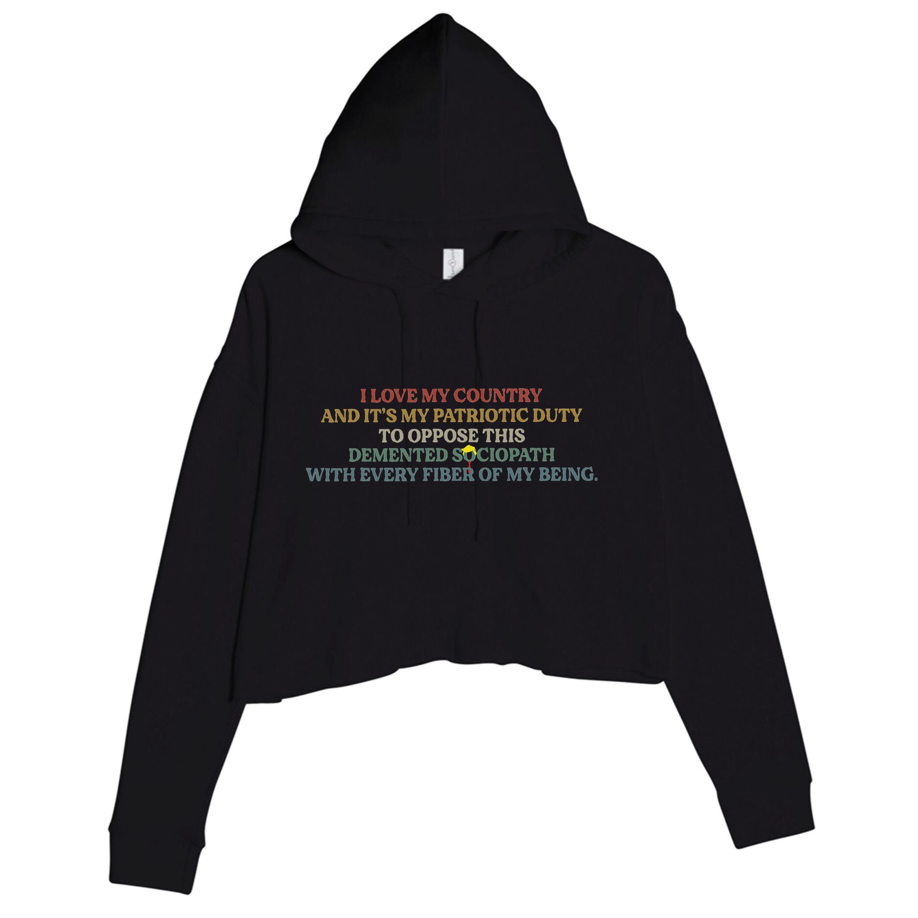 I Love My Country And ItS My Patriotic Duty Crop Fleece Hoodie
