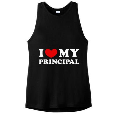 I Love My Principal I Heart My Principal Ladies PosiCharge Tri-Blend Wicking Tank