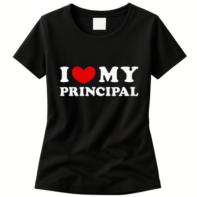 I Love My Principal I Heart My Principal Womens T-Shirt
