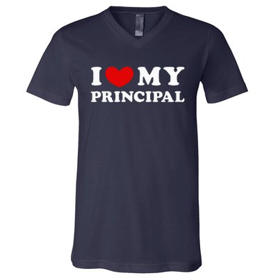 I Love My Principal I Heart My Principal V-Neck T-Shirt