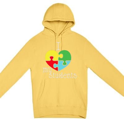 I Love My Students Autism Awareness Puzzle Teacher Premium Pullover Hoodie