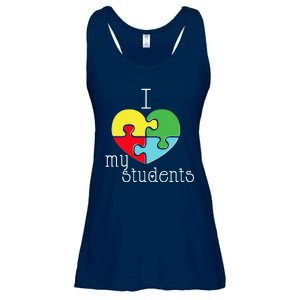 I Love My Students Autism Awareness Puzzle Teacher Ladies Essential Flowy Tank