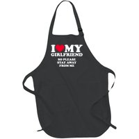 I Love My Girlfriend So Please Stay Away From Me Funny Full-Length Apron With Pockets