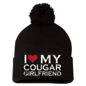 I Love My Cougar Girlfriend Pom Pom 12in Knit Beanie