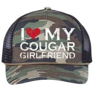 I Love My Cougar Girlfriend Retro Rope Trucker Hat Cap