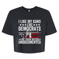 I Like My Guns Like Democrats Like Their Voters Undocumented Bella+Canvas Jersey Crop Tee