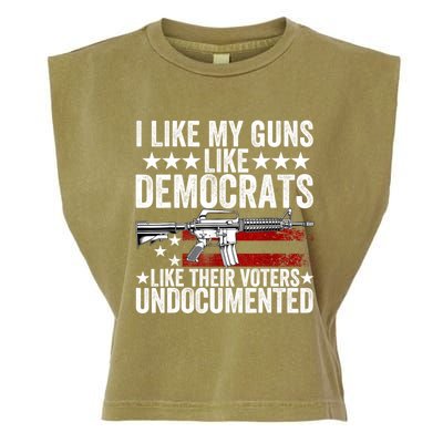 I Like My Guns Like Democrats Like Their Voters Undocumented Garment-Dyed Women's Muscle Tee