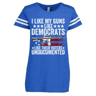 I Like My Guns Like Democrats Like Their Voters Undocumented Enza Ladies Jersey Football T-Shirt