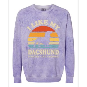 I Like My Dachshund And Maybe Like 3 People Dog Lover Retro Colorblast Crewneck Sweatshirt