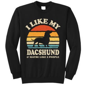 I Like My Dachshund And Maybe Like 3 People Dog Lover Retro Sweatshirt