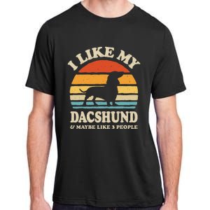 I Like My Dachshund And Maybe Like 3 People Dog Lover Retro Adult ChromaSoft Performance T-Shirt