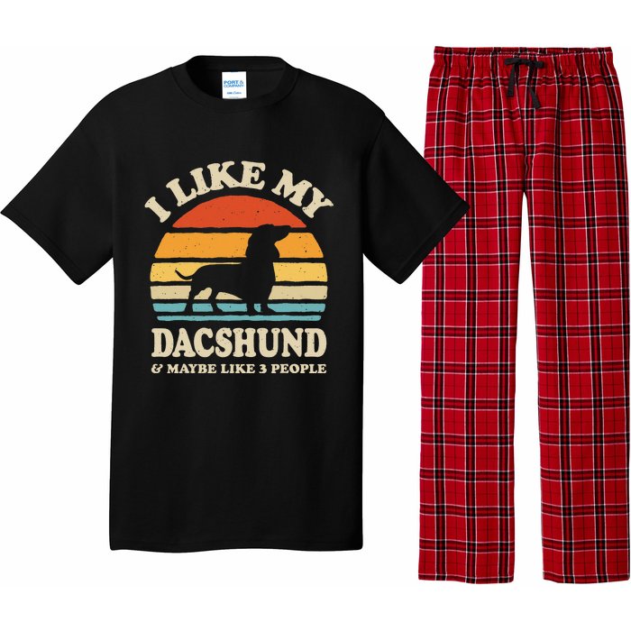 I Like My Dachshund And Maybe Like 3 People Dog Lover Retro Pajama Set