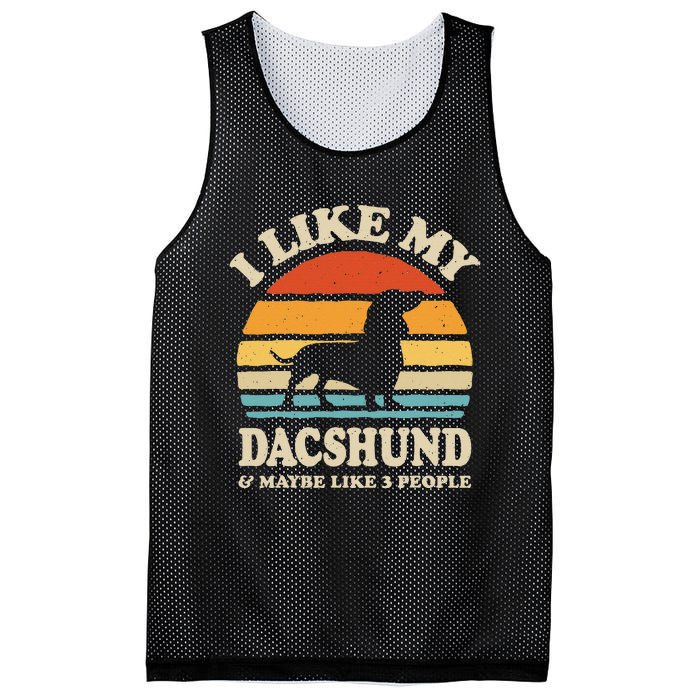 I Like My Dachshund And Maybe Like 3 People Dog Lover Retro Mesh Reversible Basketball Jersey Tank