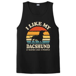 I Like My Dachshund And Maybe Like 3 People Dog Lover Retro PosiCharge Competitor Tank