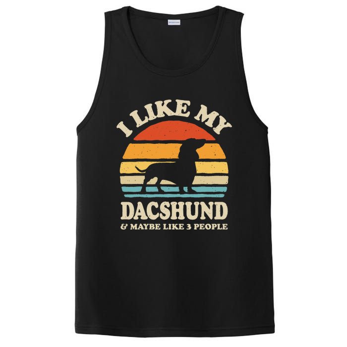 I Like My Dachshund And Maybe Like 3 People Dog Lover Retro PosiCharge Competitor Tank