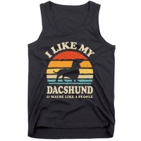 I Like My Dachshund And Maybe Like 3 People Dog Lover Retro Tank Top