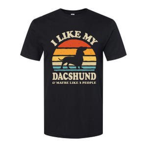 I Like My Dachshund And Maybe Like 3 People Dog Lover Retro Softstyle CVC T-Shirt