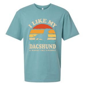 I Like My Dachshund And Maybe Like 3 People Dog Lover Retro Sueded Cloud Jersey T-Shirt