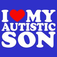 I Love My Autistic Son Gift I Heart My Son With Autism Mom Gift Womens T-Shirt