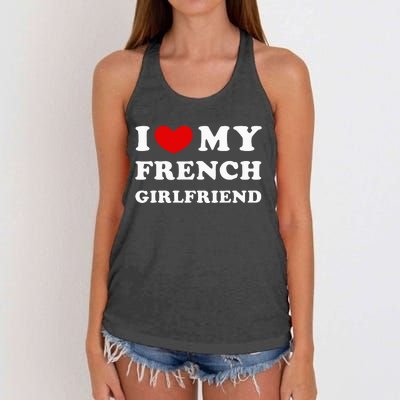 I Love My French Girlfriend Women's Knotted Racerback Tank