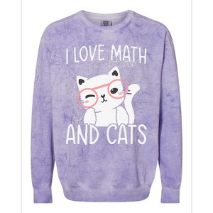 I Love Math And Cats Colorblast Crewneck Sweatshirt