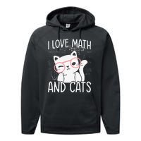 I Love Math And Cats Performance Fleece Hoodie