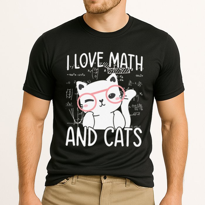 I Love Math And Cats Cooling Performance Crew T-Shirt