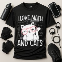 I Love Math And Cats Cooling Performance Crew T-Shirt